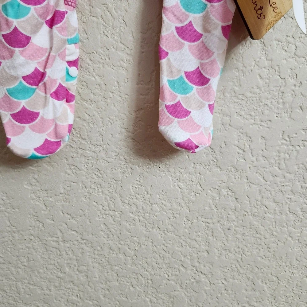 NWT 9-12m‎ KICKEE PANTS Ruffle Butt Bamboo Mermaid Tulip Scales Zippy